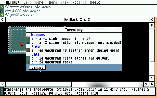 Nethack atari screenshot